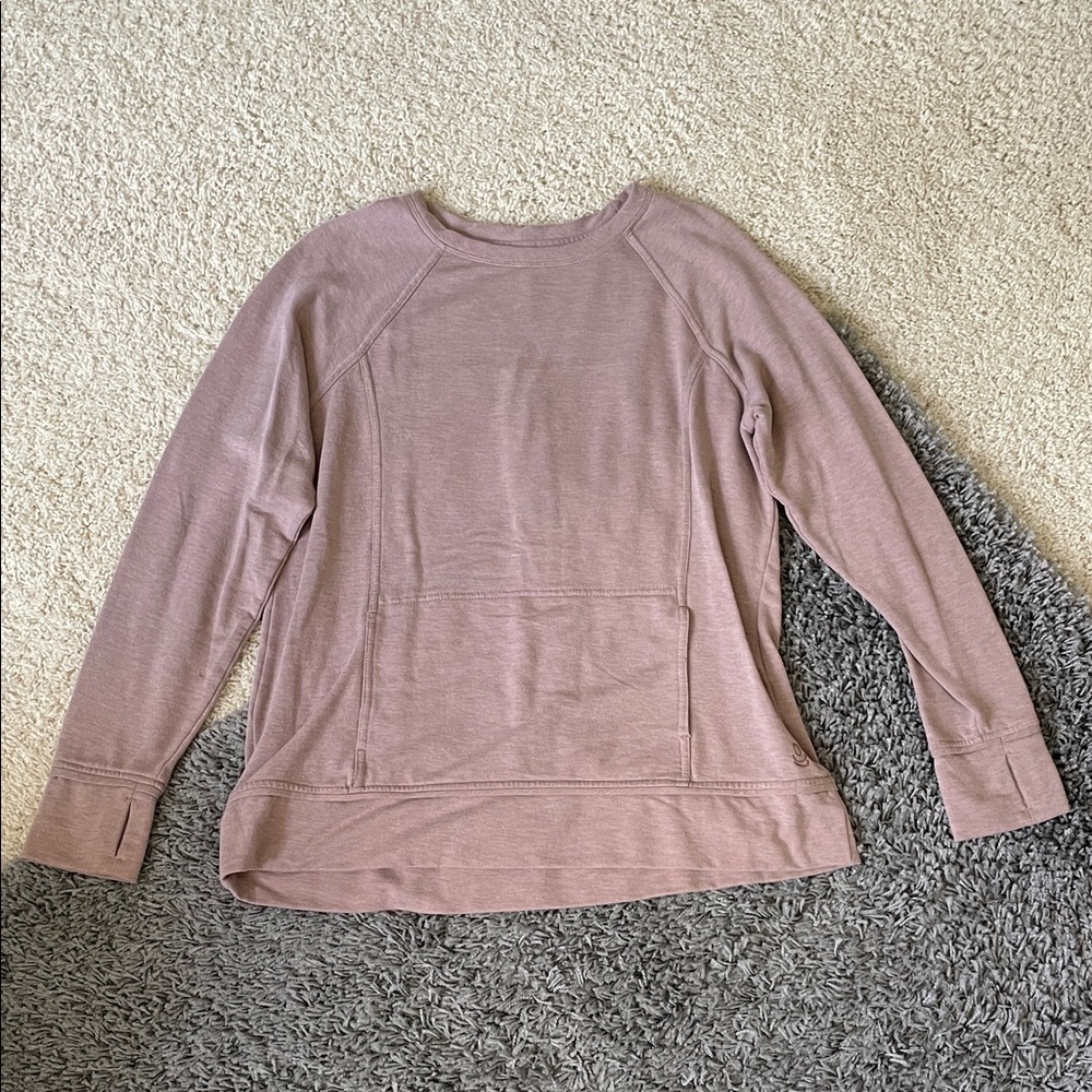 Mauve Cozy Crewneck Sweatshirt • Soft Pullover Top with Thumbholes & Pocket